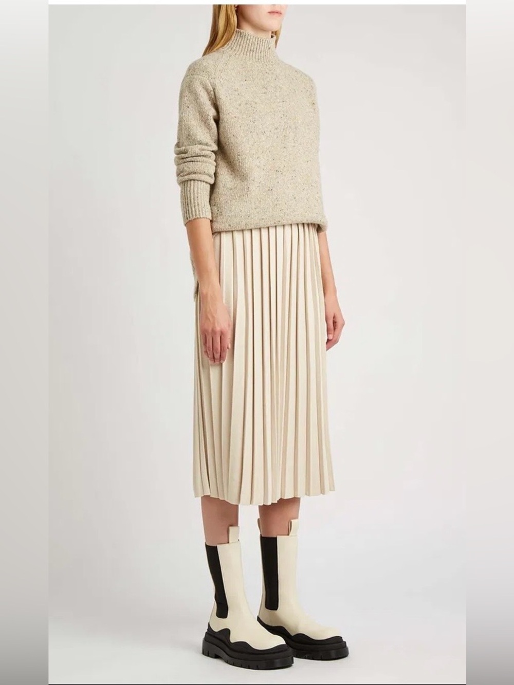 BNWT weekend maxmara stretch knit pleated Kabala midi skirt